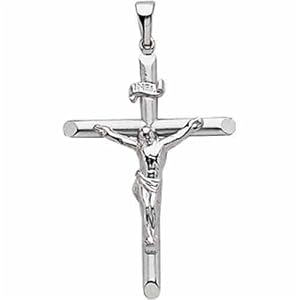 14Kt White Gold Crucifix Pendant