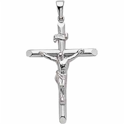 14Kt White Gold Crucifix Pendant