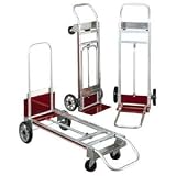 Safco(R) Aluminum 3-Way Convertible Super Hand Truck, 500/600 Lb. Capacity, 8in. Wheel