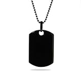Eve's Addiction Black Plated Small Stainless Steel Dog Tag