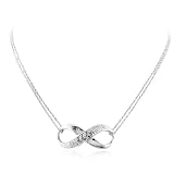 Visit Diamond Accented Infinity Necklace in Sterling Silver Details Diamond Accented Infinity Necklace in Sterling Silver