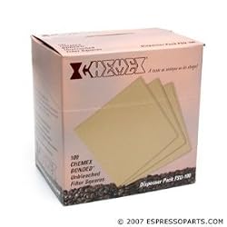 Chemex Coffee Filters - 100 Chemex Bonded Unbleached Filter Squares FSU-100