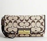 Coach Kristin Op Art Signature Capacity Wristlet Case Clutch Bag 45094 Dark Brown Review