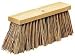 18" Street Broom, Natural Palmyra Stalk in Hardwood Block with 2 tapered handle holes, 6-1/4" trim