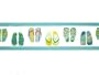 Flip Flops Blue Beach Prepasted Wall Border