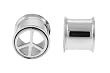 Stainless Steel Double Flare Plug - Peace Sign - 22mm - Sold as a Pair