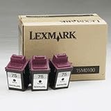 Genuine Lexmark 15M0100 #75 High Yield Black Ink Cartridge 3 Pack of 12A1975