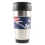 New England Patriots Travel Mug: 15 oz Stainless Steel Travel Tumbler