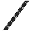Men's Stainless Steel Tungsten and Ceramic Link Bracelet - Black/ Gray (8.5")