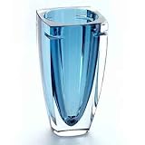 WATERFORD CRYSTAL METRA TURQUOISE SQUARE VASE 10