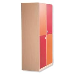 ROLLER Kleiderschrank VERONA Ahorn/rot-orange