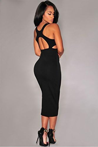Toxic Club Women's Black Cut-out Accent Midi Dress Black