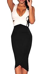 Sexy Summer Cotton/Polyester Round Neck Cutout Slit  Dress