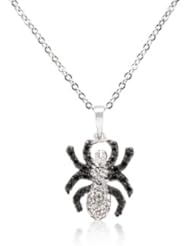 Black and White CZ Spider Pendant