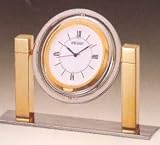 Seiko Clock - Seiko QHG355FLH Silver and Gold Desk and Table Clock
