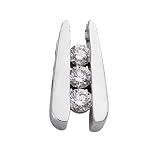 14k White 3 Stone 0.57 Ct Diamond Pendant