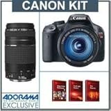 Canon EOS Rebel T2i DSLR Black Camera, with EF-S 18-135mm f/3.5-5.6 IS Lens & EF 75-300mm f/4.0-5.6 III Lens, FREE: Red Giant Adorama Production Bundle for PC/Mac a $599.00 Retail Value