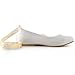 ELEGANTPARK Wedding Flats Shoes Women Wedding Shoes for Bride Flats Bridal Shoes Flats Comfortable Satin Closed Toe Ribbon Tie Ballet Flats
