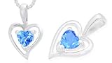 Heart Cut Swiss Blue Topaz Pendant Sterling Silver