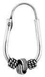 Sterling Silver Oval Bali Hoop Earrings