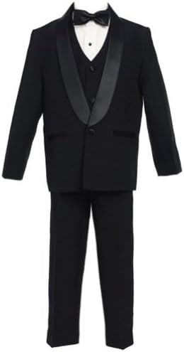 AMJ Dresses Inc 5 Pieces Boys Wedding Tuxedo Suit From Baby to 20