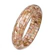 Pink Mother of Pearl Shell Mosiac Bangle Bracelet