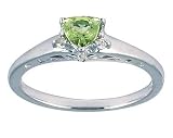 Antique Trillion Peridot and Diamond Ring