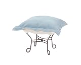 Review Chi Fibre Furnishings 510-282 / Natural Spiral Heavenly Ottoman in Glacier Microsuede