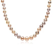 Sterling Silver Multi-Color Pastel 4-8mm Graduated Freshwater Cultured Pearl Necklace, 18"