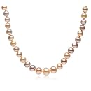 Sterling Silver Multi-Color Pastel 4-8mm Graduated Freshwater Cultured Pearl Necklace, 18"