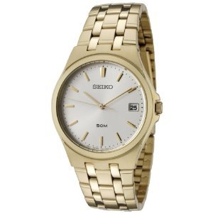 Seiko #SGEF14 Men's Gold Tone Casual Analog Quartz Dress Watch