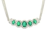 Oval Emerald (1.52ct) & Diamond (.66ct) Necklace