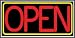 Open Red/Yellow Lightbox Sign