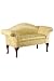 Rolled-arm Settee Gold Damask 54"w