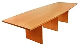 42 x 120 Laminate Boat Shaped Conference Table - SL-MBC42120-BT-CHY-GG