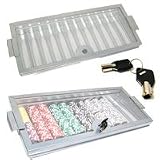 Metal 12-row Casino Poker Chip Tray - With Cover & Locks