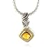 18K Gold and Sterling Silver Citrine Pendant