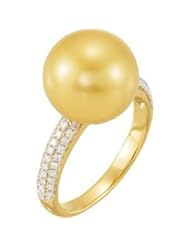 Jewelplus 1/3 ct tw Diamond Ring for Pearl 14K Yellow 12.00-12.90 Mm/1/3 Ct Tw