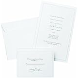 Gartner Studios Border Wedding Invitation Kit, Pearl White, 50-Count (61001)