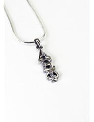 Alpha Epsilon Phi Sterling Silver Lavaliere set with Lab-Created Diamonds