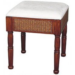 Click here to buy Chester Vanity Stool (Mahogany) (18.25H x 15W x 15D) by Stacks and Stacks.