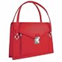 L.A.P.A. Double Compartment Calf Leather Women's Briefcase Ruby Red