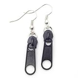 Zip Hook Earrings (Black)