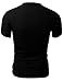 Doublju Mens Henley T-shirts with Short Sleeve BLACK (US-S)