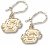 Oklahoma State Cowboys 3/8 New Block O Dangle Earrings - 10KT Gold Jewelry