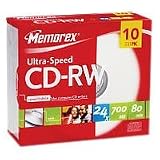 Memorex CD-RW/700MB 80Min 16-24xspd SJC 10pk