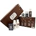 6 barber basics. All the right stuff for starters. Space-savers to get up and go. Prep for anyone, anywhere! Set in memory foam and packed in a reusable brown blade box