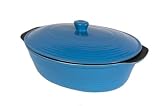 Review Heritage Mint NB29 / Pinnacle Ceramic Non-Stick Bakeware, 3.5 Quart Oval Baker with Lid, Blue