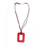 Nvie's Modern Uni-bead Resin Pendant Necklace - Red