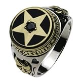 【シルバーアクセサリー リング・指輪】 スター ロック 2フェイス トランプ柄 メンズリング cenote-r0339 リング スター